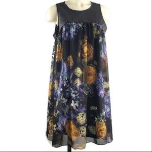 Three Hearts vegan leather and flowy fabric dress